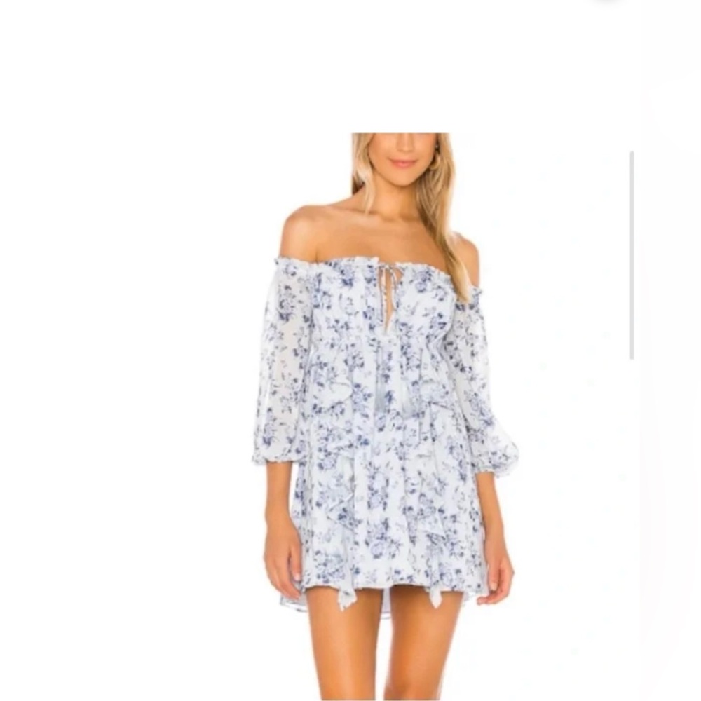 House of Harlow x Revolve Zanna Dress in Blue Floral
